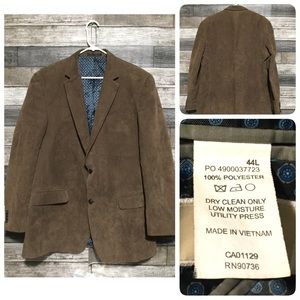 Michael Kors Corduroy Blazer Jacket Men’s 44L Brown 2 Button Polyester